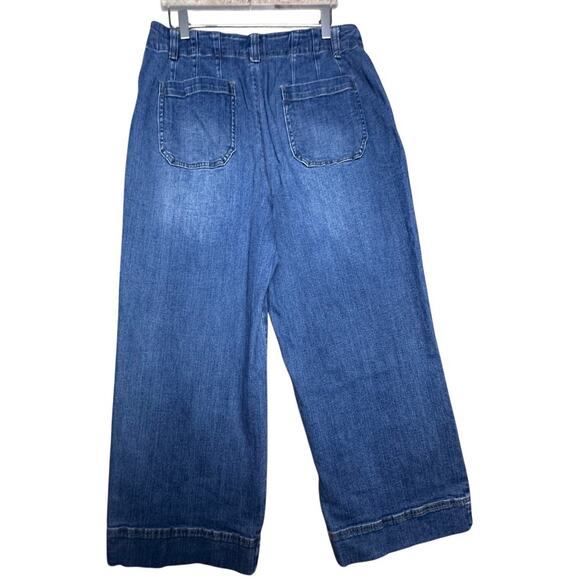 Habitat Clothes To Live In Jeans Wide Leg High Rise Cropped Blue Women Sz 10 EUC - Picture 14 of 15